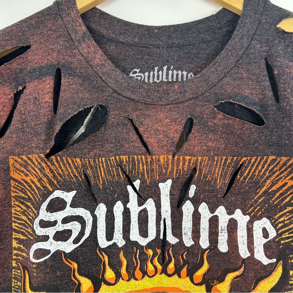 Sublime Thrashed Acid Burnout Tee Size Medium - Picture 3 of 6